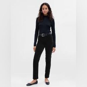 NEW Gap velvet high-rise vintage slim black 31